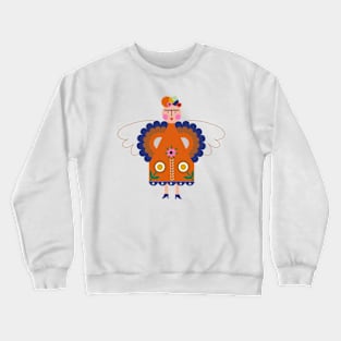 Frida kahlo butterfly feminist mexican painter colorful flowers Crewneck Sweatshirt